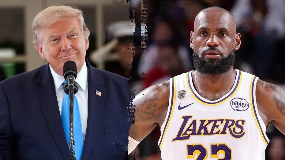 Trump blasts LeBron James as a 'total disgrace' over his national anthem antics during 76ers debut